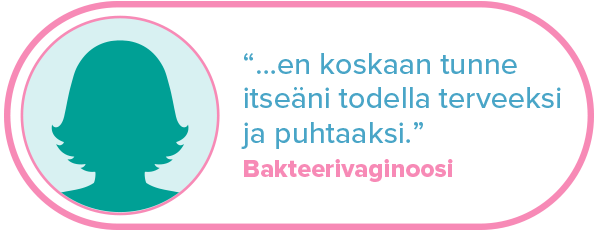 ”...en koskaan tunne itseäni todella terveeksi ja puhtaaksi.” Bakteerivaginoosi.